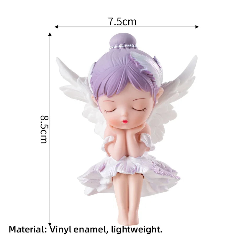 Princess Cake Toppers Ballet Dance Girl Happy Birthday Party Decoration Angel Wing for One Year Old Baby Shower Party Cake Decor