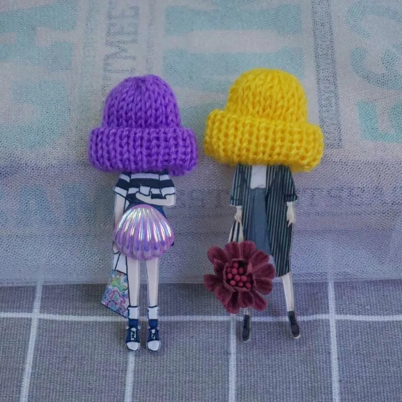Cute Brooch For Woman Lady Acrylic Brooch Pins Suit Dress Clothing Accessories Christmas Gifts