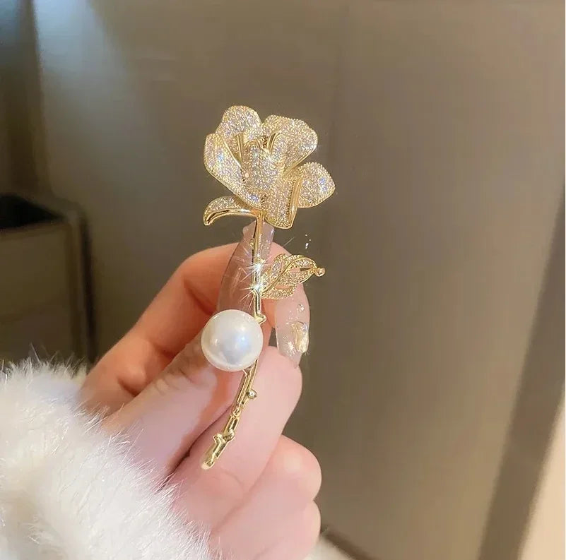 Small Cute Little Girl In Black Dress Nurse Brooches Rhinestone Crystal Brooch Pin Drop Oil Corsage Clothing Coat Jewelry
