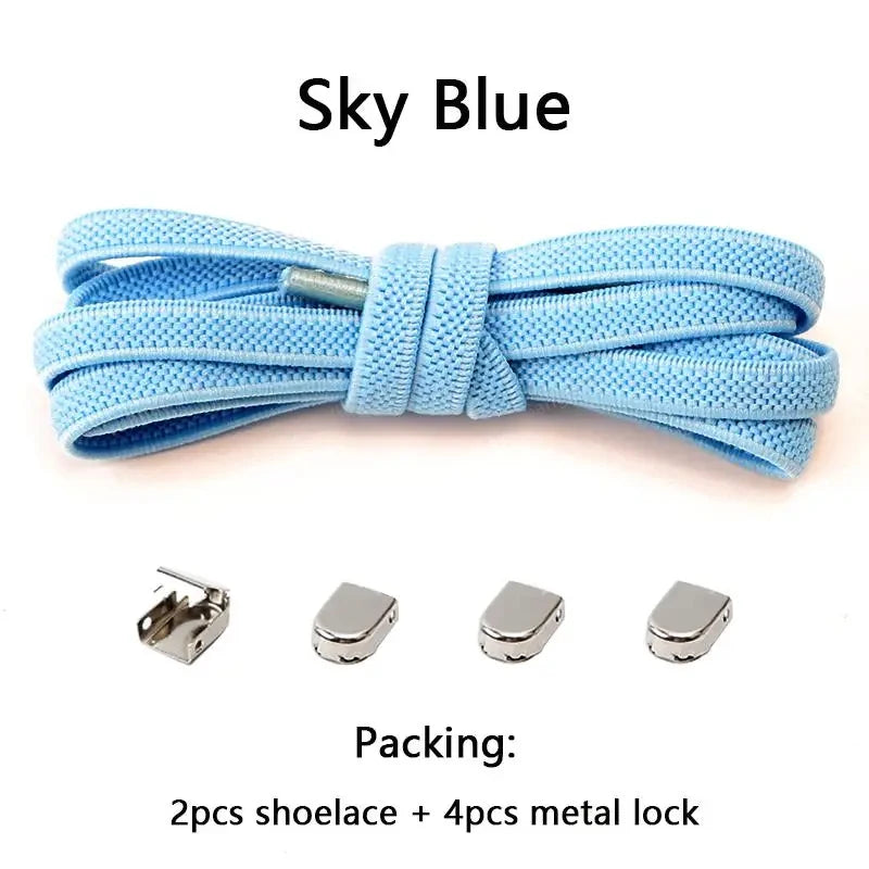 No Tie Shoe Laces Elastic Laces Sneakers Tennis Flat Shoelaces Without Ties Kids Adult Quick Shoe Lace Rubber Bands for Shoes