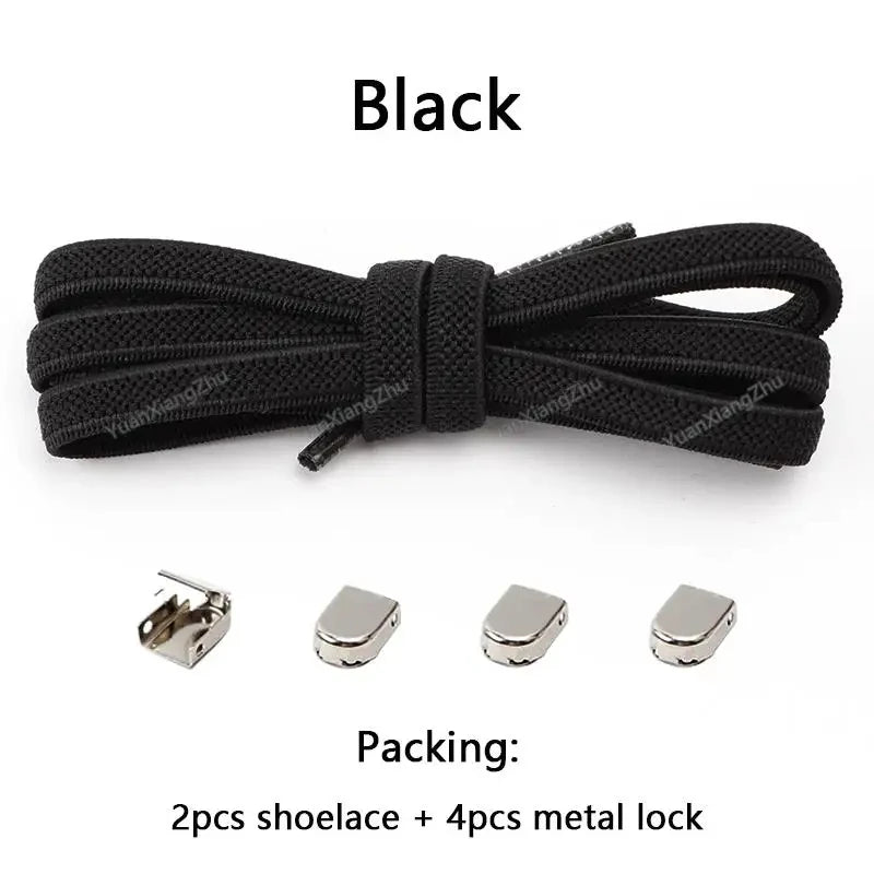 No Tie Shoe Laces Elastic Laces Sneakers Tennis Flat Shoelaces Without Ties Kids Adult Quick Shoe Lace Rubber Bands for Shoes