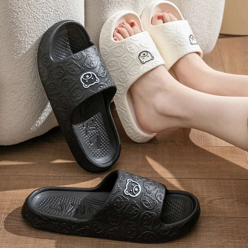 Women Summer EVA Slippers Indoor Home Bath Non Slip Soft Wide Comfort Couple Slippers Unisex Outdoor Beach Flip Flops Men Slides