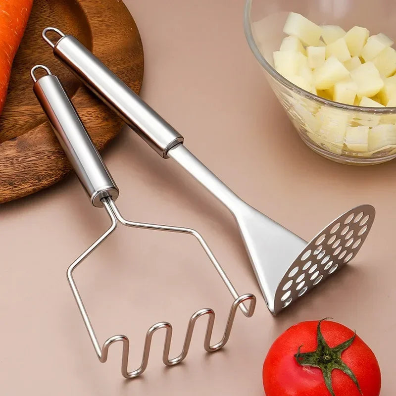 Stainless Steel Potato Masher & Ricer – Smooth Puree & Fruit Press Tool