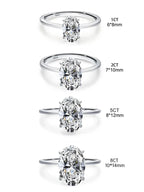 925 Sterling Silve Gorgeous Shiny 1-8CT Zircon Oval Stone Ring For Women Engagement Wedding Luxury High Quality Fine Jewelry