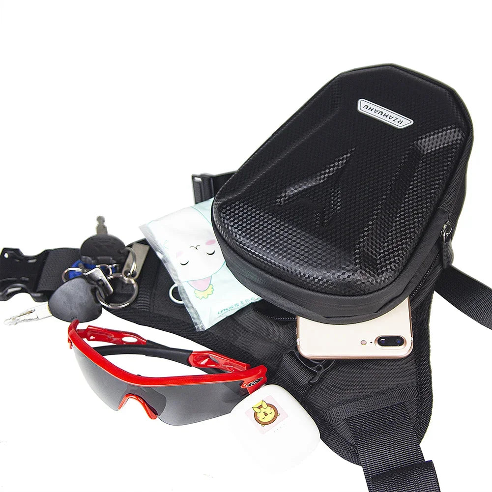Motorbike Drop Waist Leg Bag EVA Hard Shell Motorcycle Leg Side Bag.