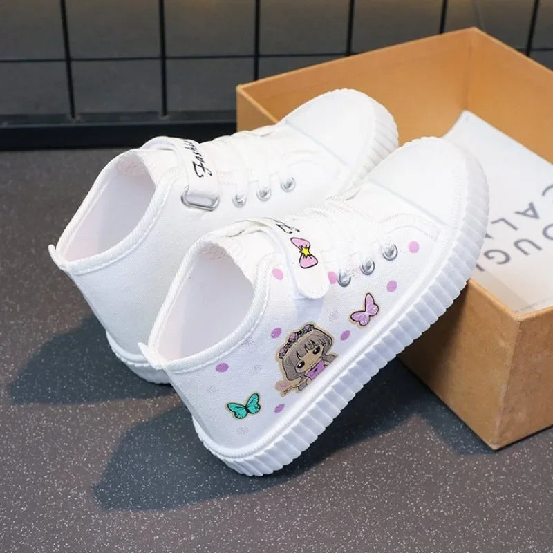 Multicolored Kids Casual Shoes Cartoon Mid Top Anti Slip