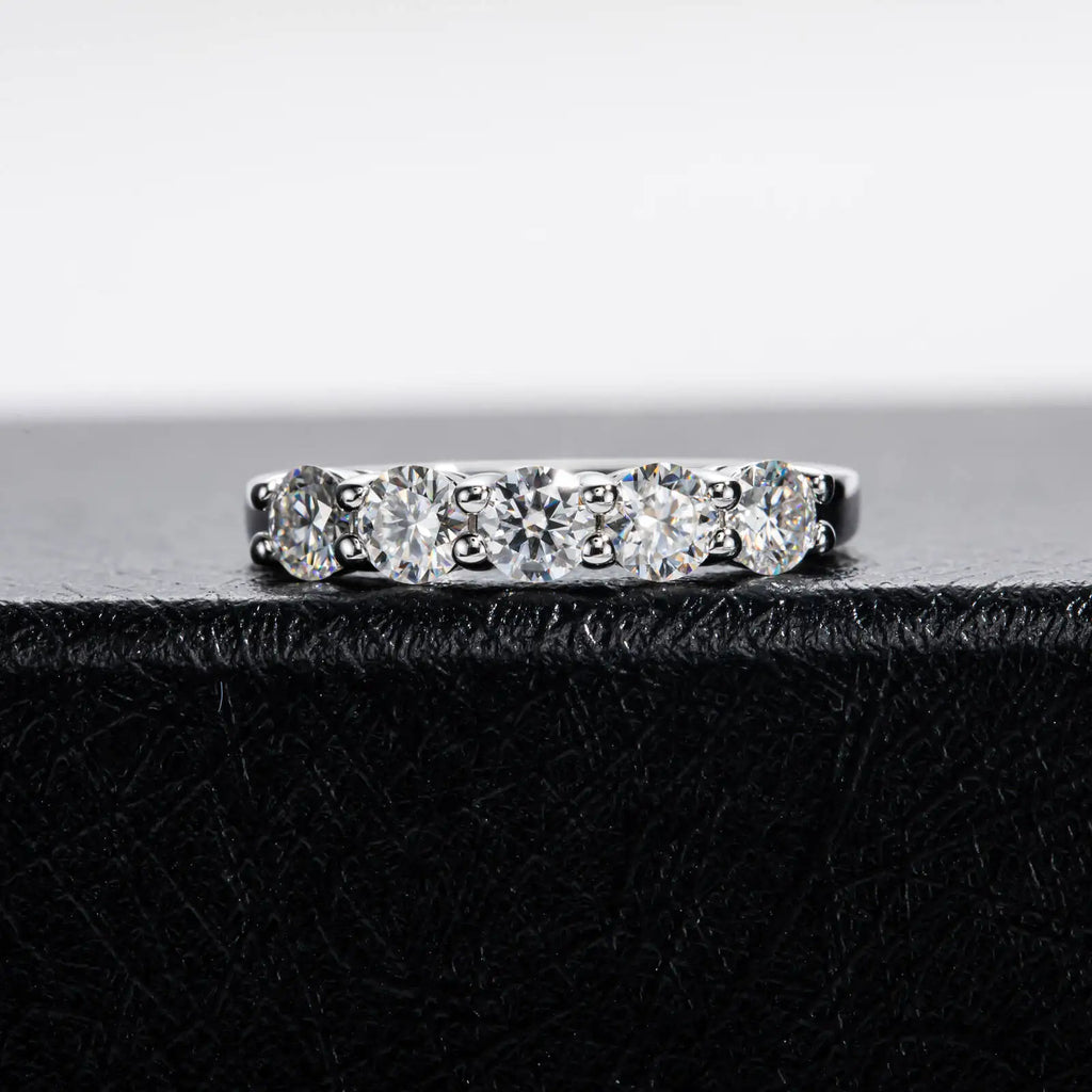 TY White Gold D Color 4mm Moissanite Ring For Women
