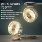 New 3 in 1 Portable Mini Clip Fan Rechargeable Air Circulator Wireless Electric Fan With Led Light Clip-on Home handheld Fan