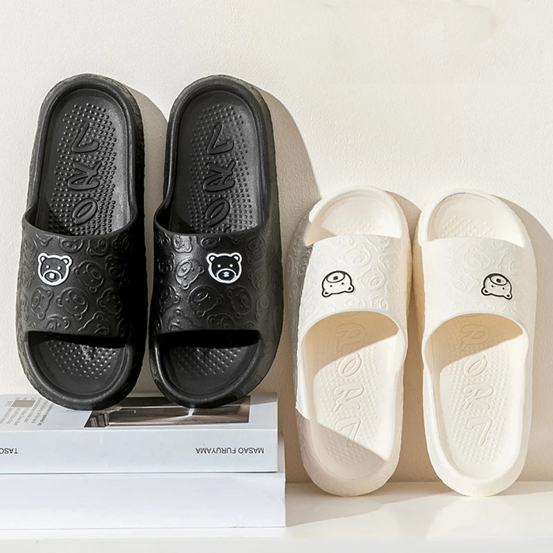 Women Summer EVA Slippers Indoor Home Bath Non Slip Soft Wide Comfort Couple Slippers Unisex Outdoor Beach Flip Flops Men Slides