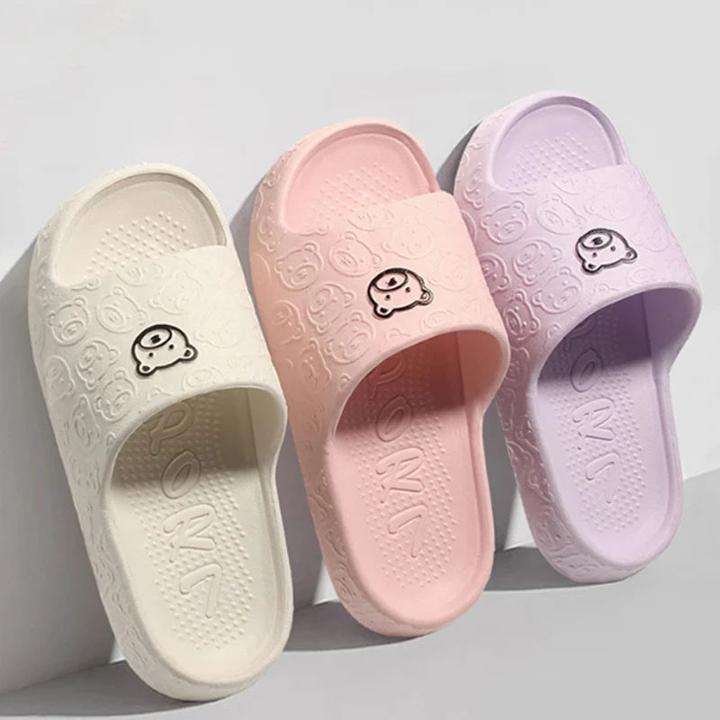 Women Summer EVA Slippers Indoor Home Bath Non Slip Soft Wide Comfort Couple Slippers Unisex Outdoor Beach Flip Flops Men Slides