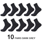 10 Pairs/Lot Men's Business Casual Socks 2025 New Compression Autumn Long Black Man Dress Sock Gift Plus Size 38-44