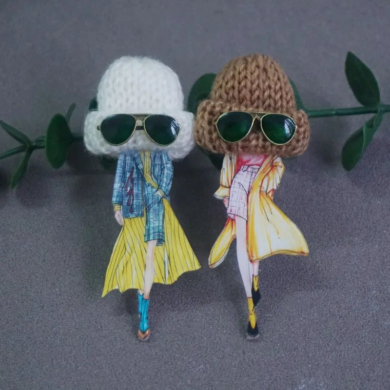 Cute Brooch For Woman Lady Acrylic Brooch Pins Suit Dress Clothing Accessories Christmas Gifts