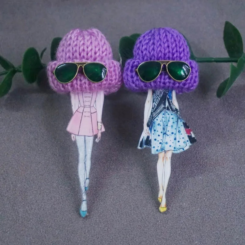 Cute Brooch For Woman Lady Acrylic Brooch Pins Suit Dress Clothing Accessories Christmas Gifts