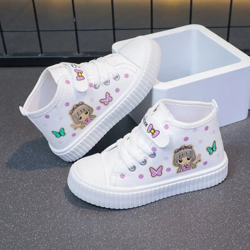 Multicolored Kids Casual Shoes Cartoon Mid Top Anti Slip