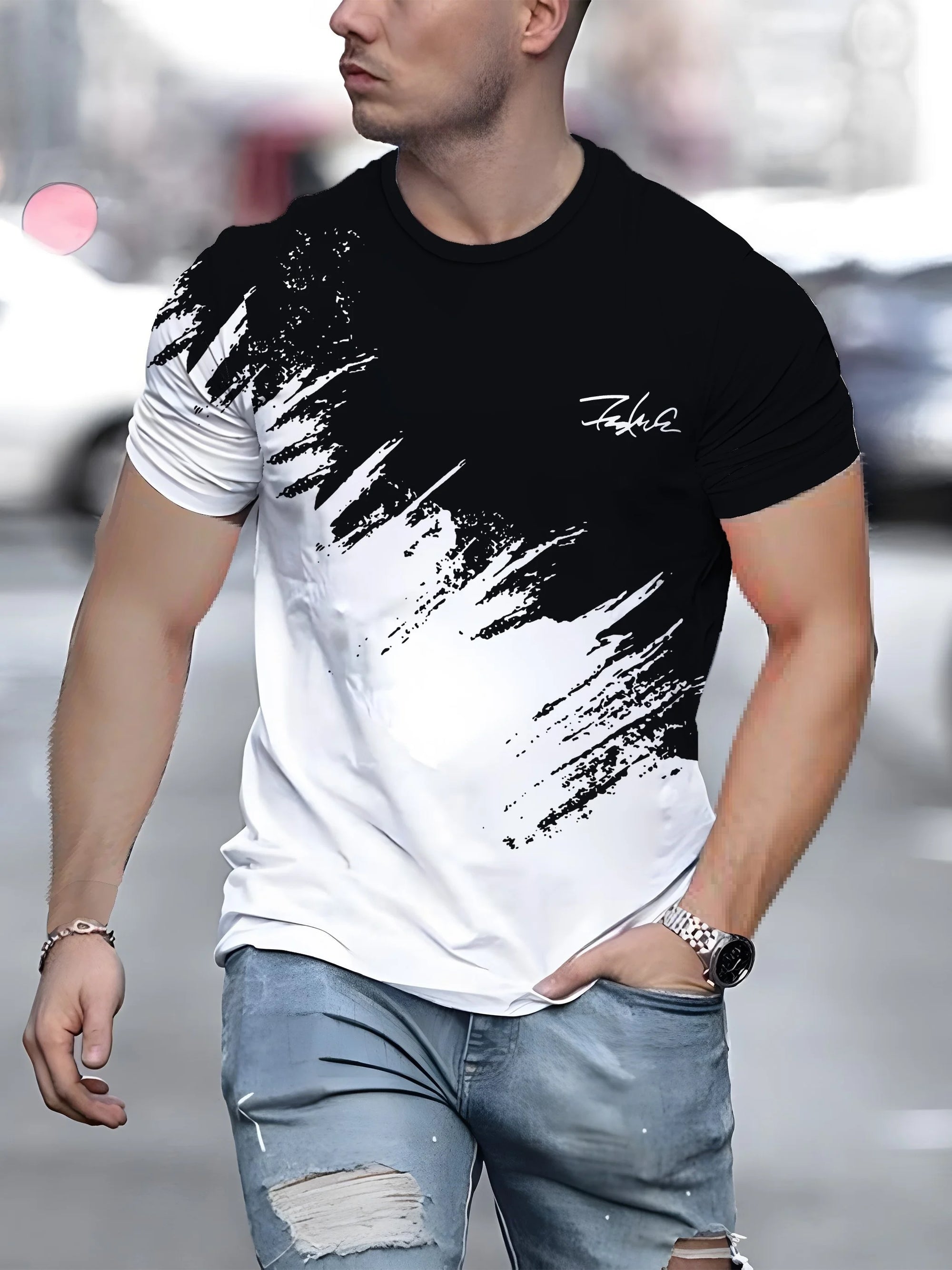 Men’s Casual Short Sleeve Crew Neck T-Shirt – Outdoor Pullover, Streetwear & Sports Tee, Oversized Fit