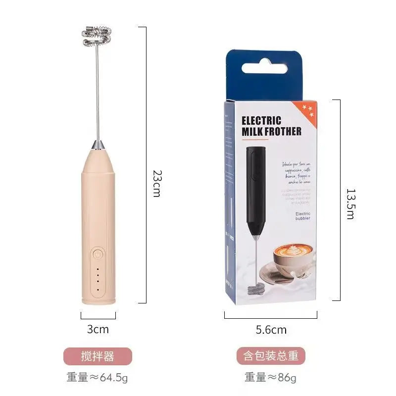 Wireless electric milk frother, milk frother, handheld egg beater, hot coffee machine, mixer, mini portable food mixer