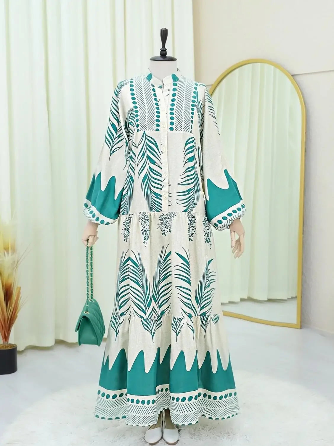 Formal Dress Turkish Muslim Dress for Women Middle Eastern Arab Single-breasted Fashionable Elegant Loose Abaya Dresses