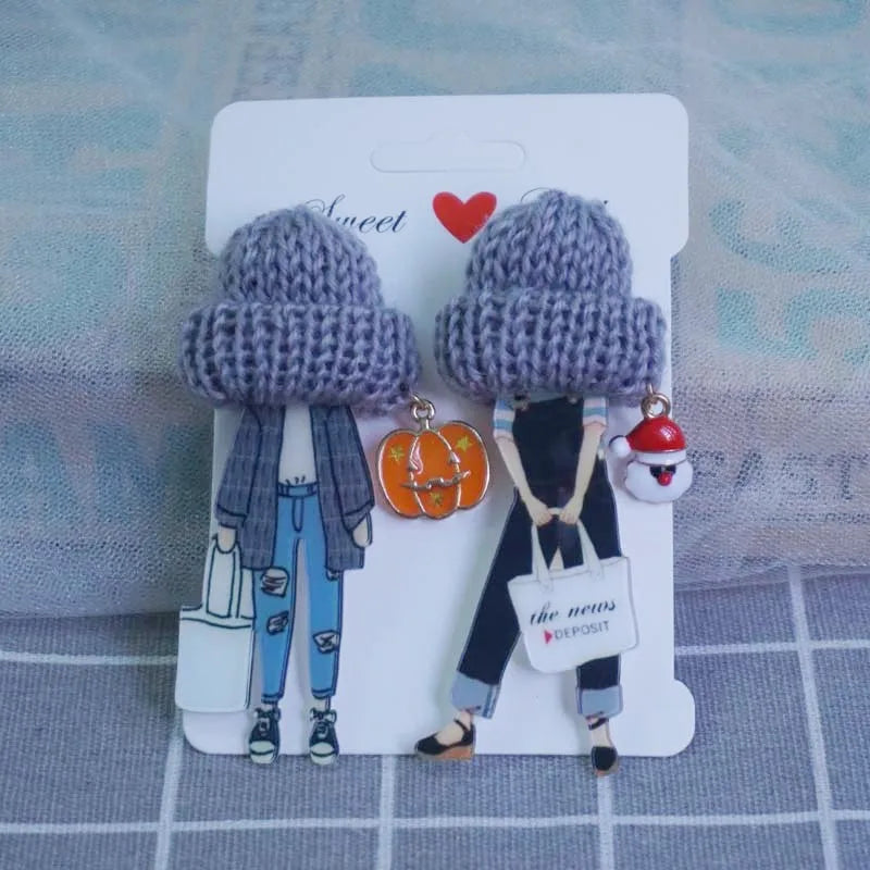 Cute Brooch For Woman Lady Acrylic Brooch Pins Suit Dress Clothing Accessories Christmas Gifts