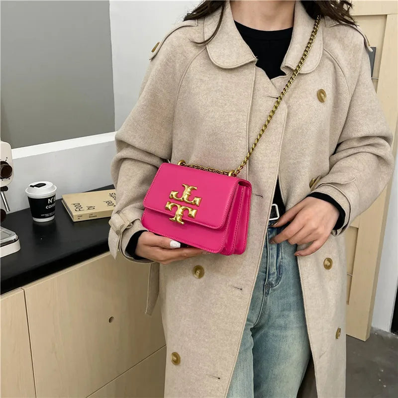 Women's 2025 New Large Capacity Small Square Bag Chain Sweet Style Fashionable Trendy Handheld Shoulder Crossbody Ladies Bag