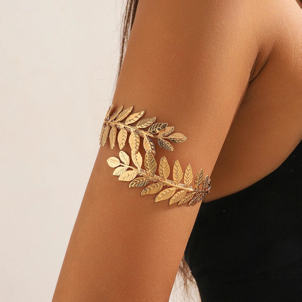 1PC Women's European and American Fashion Gold Geometric Arm Chain Bracelet, Date Travel Banquet Party Festival Dress up Gift