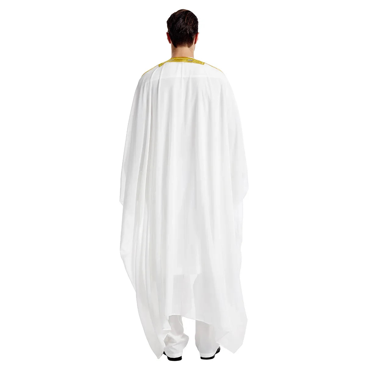 Men’s Islamic Kaftan Robe – Arabic Moroccan Long Dress, Striped Muslim National Costume