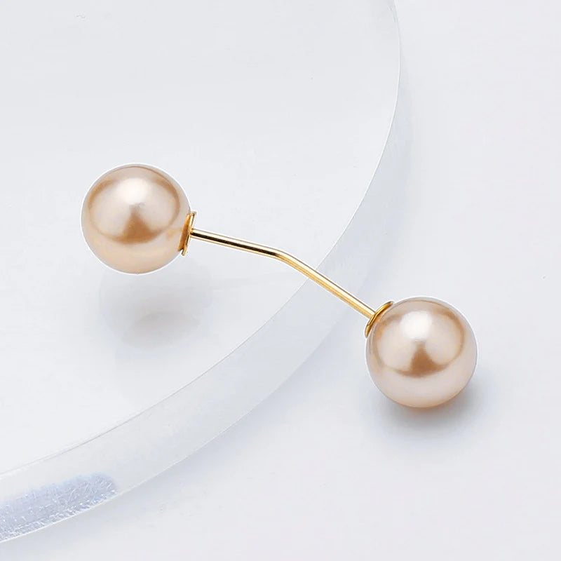 Double Pearl Pin Brooch For Women Clothing Dress Fixed Safety Pin Woman Brooch Accessories Pants Decoration Pearl Jewelry Clip