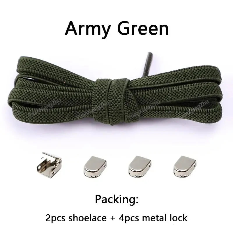 No Tie Shoe Laces Elastic Laces Sneakers Tennis Flat Shoelaces Without Ties Kids Adult Quick Shoe Lace Rubber Bands for Shoes