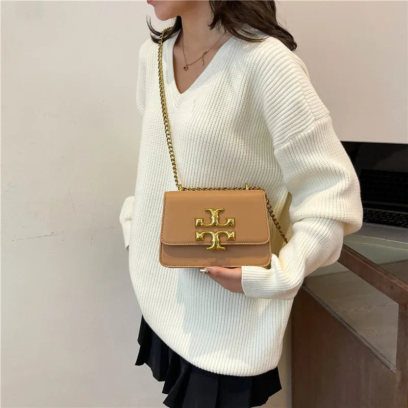 Women's 2025 New Large Capacity Small Square Bag Chain Sweet Style Fashionable Trendy Handheld Shoulder Crossbody Ladies Bag