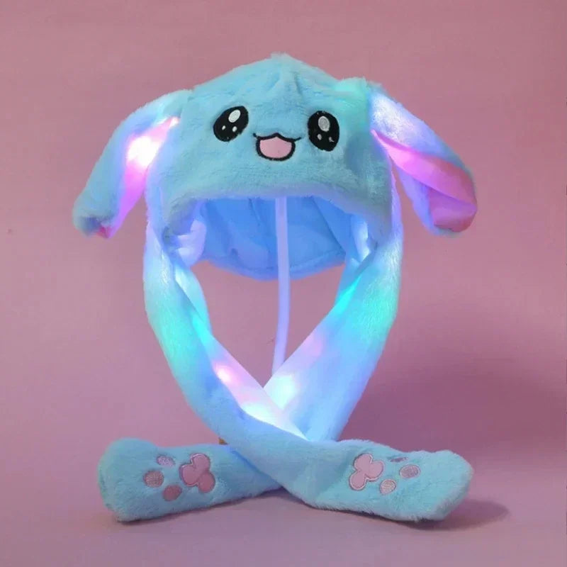 2024 New Cute Plush Bunny Hair Band Decoration Prop Rabbit Hat Moving Ears Funny Headband Ears Popping Up When Pressing The Paws