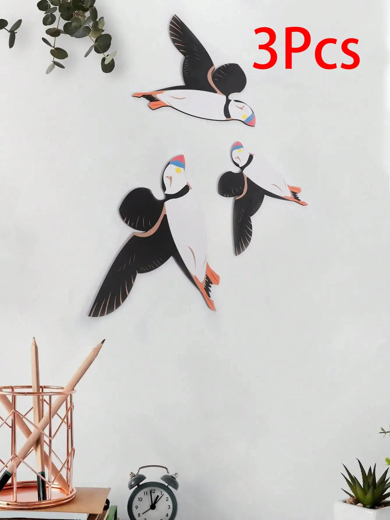 3 Pcs Black Bird Wooden Wall Decor Art Vintage Gothic Decor Living Room Bathroom Kitchen Home Decorations Indoor Outdoor Gifts