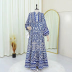 Formal Dress Turkish Muslim Dress for Women Middle Eastern Arab Single-breasted Fashionable Elegant Loose Abaya Dresses