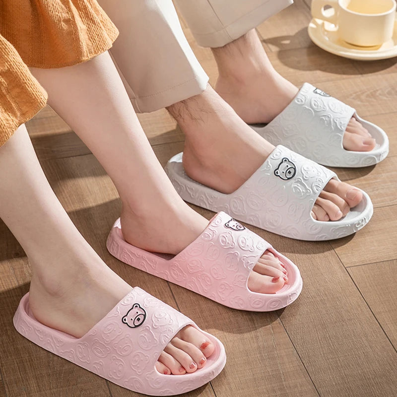 Women Summer EVA Slippers Indoor Home Bath Non Slip Soft Wide Comfort Couple Slippers Unisex Outdoor Beach Flip Flops Men Slides