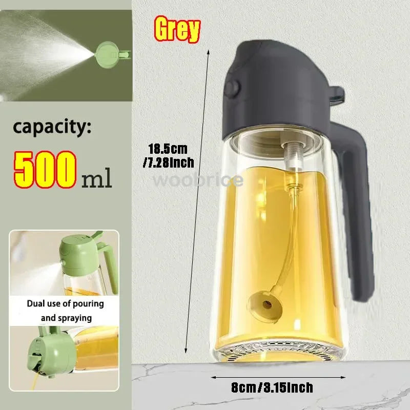 Glass Oil Spray Bottle Kitchen Oil Spray for Cooking Anti-leakage Olive Oil Storage Bottle for BBQ Salad Steak Kitchen Supplies