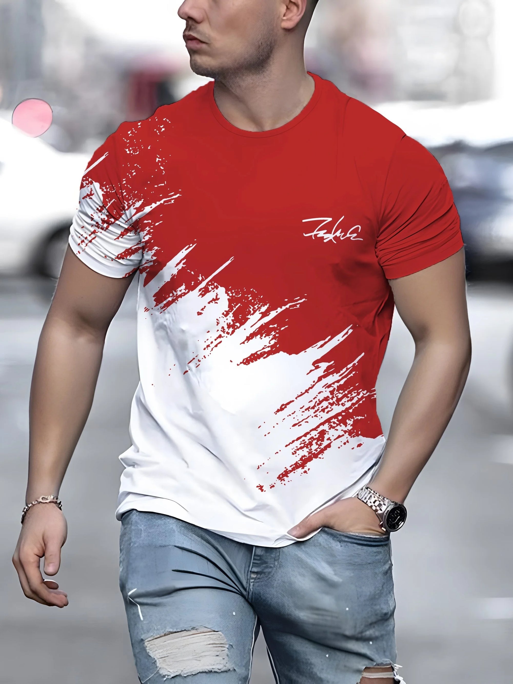 Men’s Casual Short Sleeve Crew Neck T-Shirt – Outdoor Pullover, Streetwear & Sports Tee, Oversized Fit