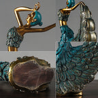 Peacock Dancer Statue Figurines for Interior Figure Decorations