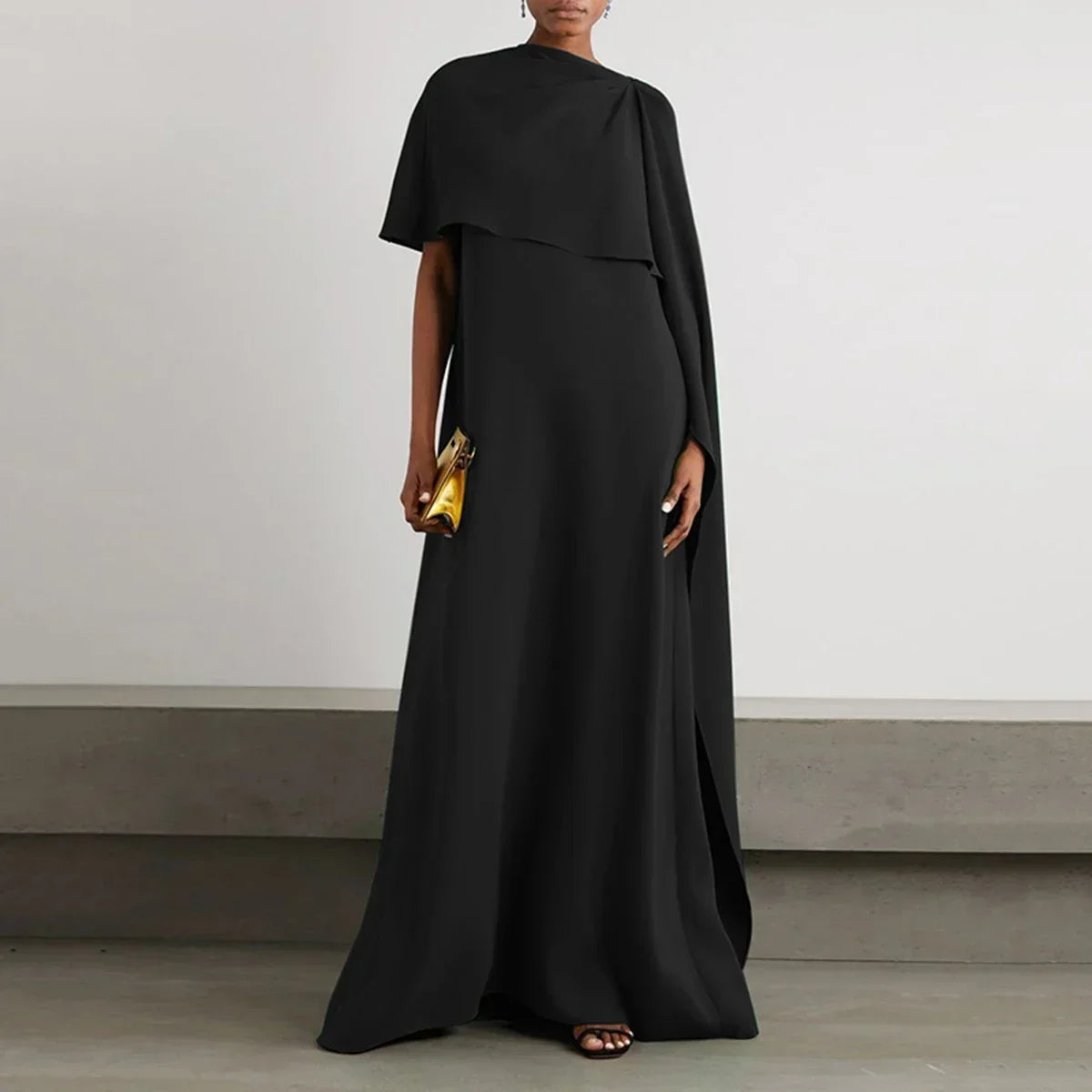 Women Muslim Ramadan Black Color Dress 2025