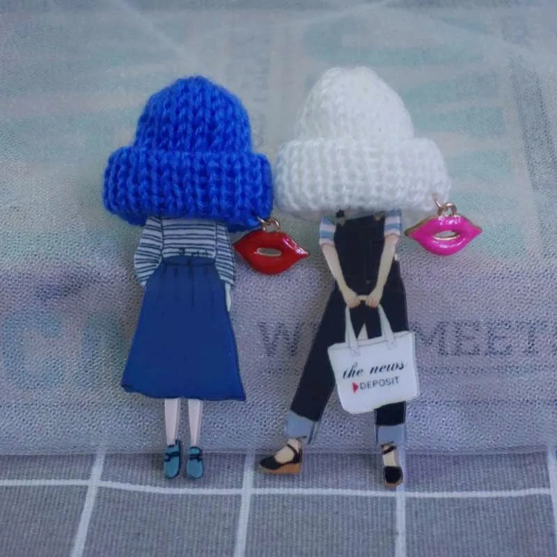 Cute Brooch For Woman Lady Acrylic Brooch Pins Suit Dress Clothing Accessories Christmas Gifts