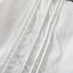 Girls White Cotton Shirt – Long Sleeve Bow Tie Blouse, Cute Korean Fashion Kids Top for Spring & Autumn