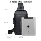 Designer Multifunction Anti-theft USB Shoulder Crossbody Bag.