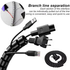 2M Universal Flexible Spiral Wire Protector Data Cable Organizer Computer Cord Protective Tube Clip Desktop Tidy Management Tool