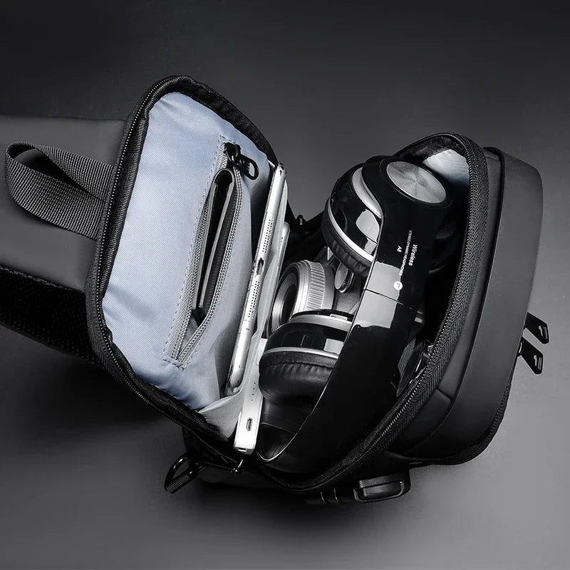 Designer Multifunction Anti-theft USB Shoulder Crossbody Bag.