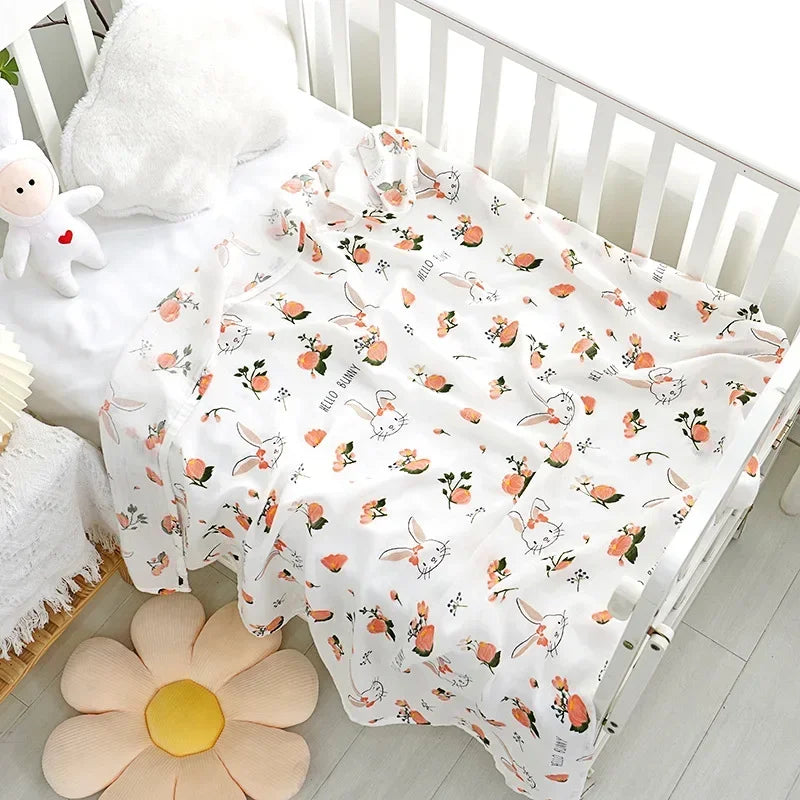 Bamboo Cotton Baby Blankets for Newborn Swaddling Wrap Soft Thin Bedding Bath Towel 2 Layer Gauze Stroller Blankets