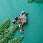 New Fashion Rhinestone Enamel Bird Brooch Cute Ainmal Hummingbird Brooches Scarf Dress Coat Lapel Pins Suit Badges Jewelry Gifts