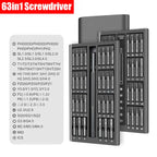 63 in 1 Precision Screwdriver Set Phillips Torx Magnetic Screw Driver Bit Professional Repair Tool Kit for IPhone Watch Camera