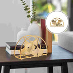 Gold Desktop Organizer – Tissue & Document Holder for Home, Hotel & Café
