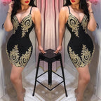 Women's party halter dress Sleeveless slim-fit mini dress with low neck and halter back