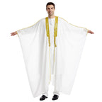 Men’s Islamic Kaftan Robe – Arabic Moroccan Long Dress, Striped Muslim National Costume