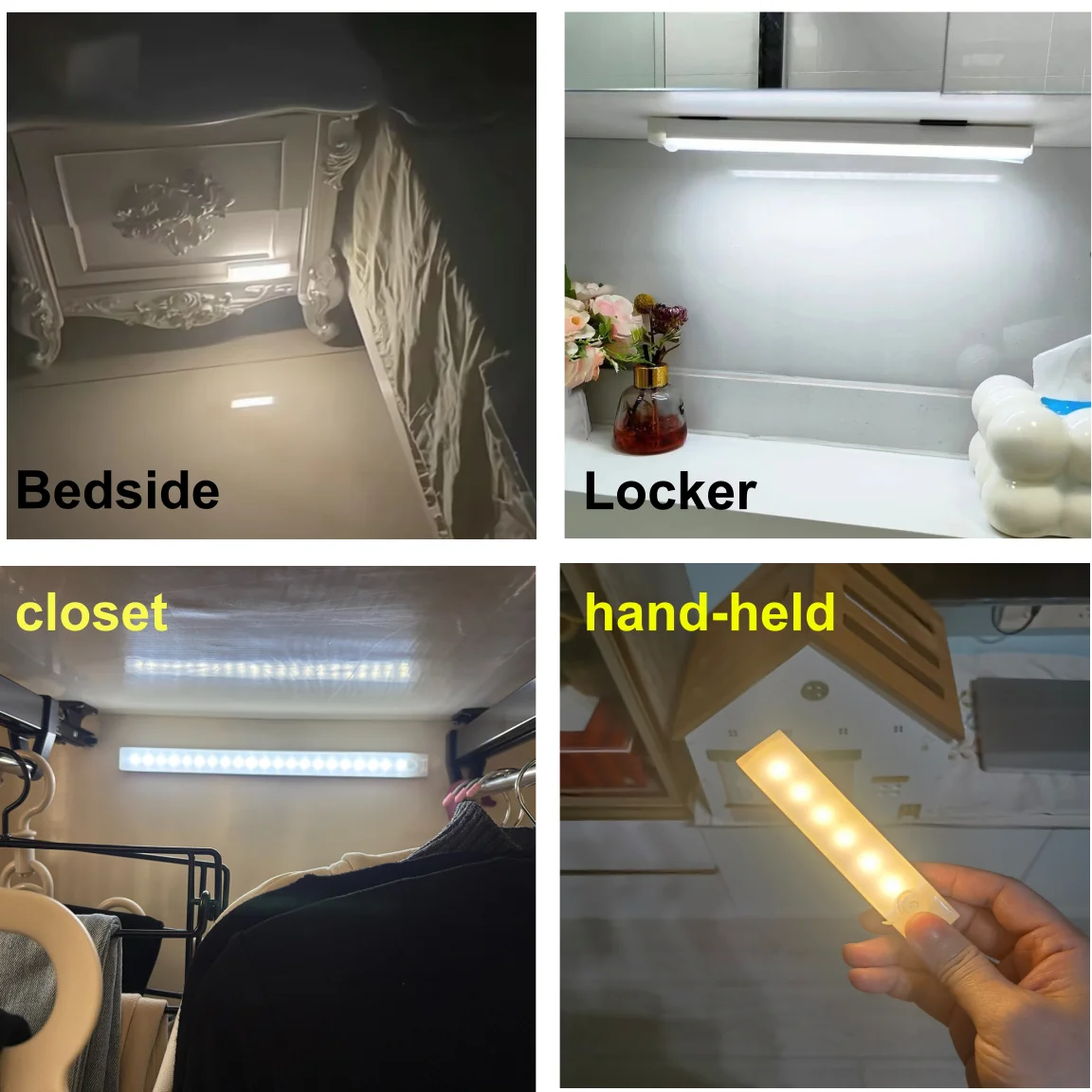 USB Rechargeable Motion Sensor Light Under Cabinet Night Light Kitchen Bedroom Lighting Wall Lamp Wardrobe Lamp Staircase Closet