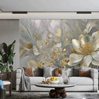 Wallpaper Luxury Creative Home Decoration 3D Stereoscopic Embossed Golden Flowers Wall Mural Paper Bedroom Living Room Backdrop