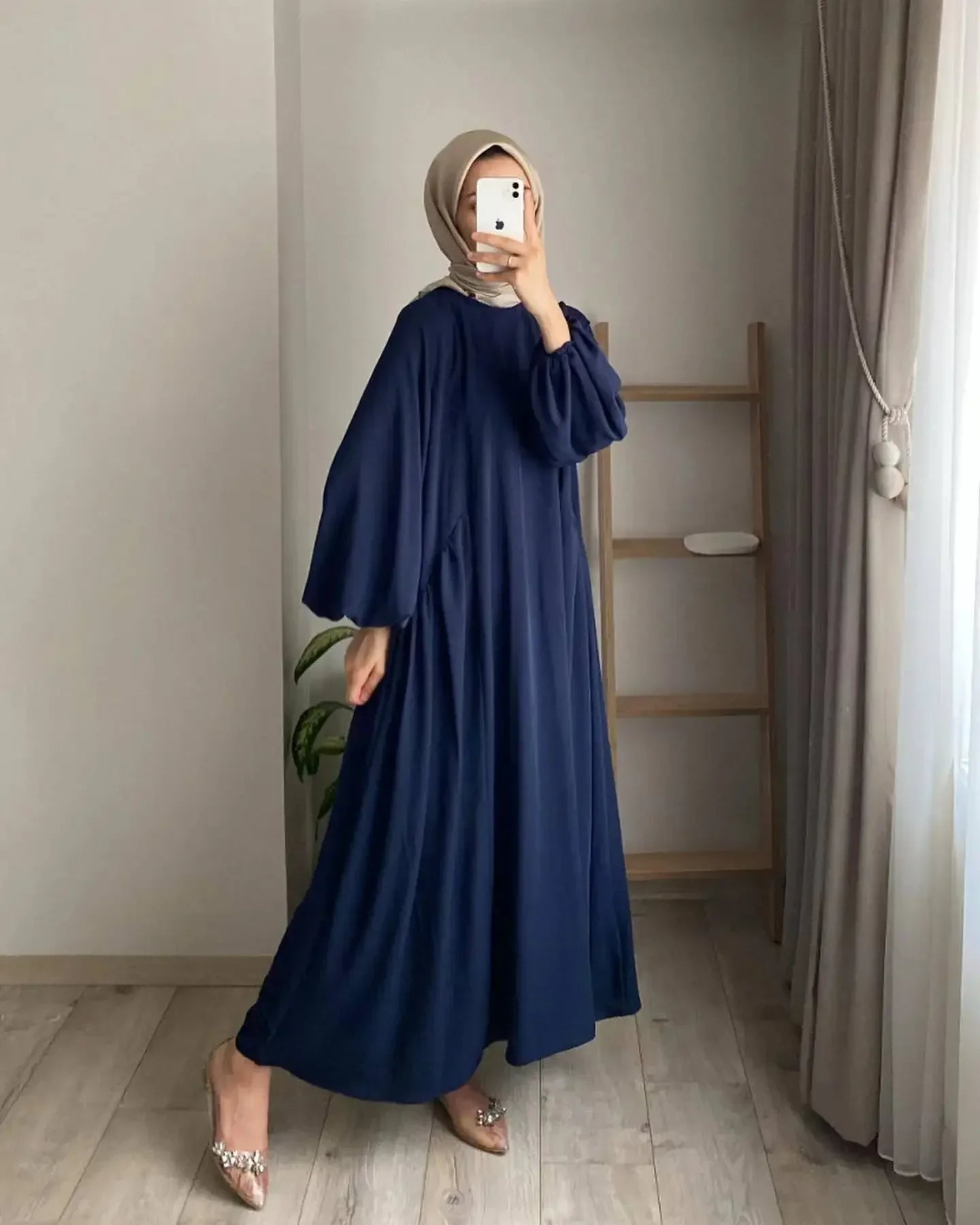 Women’s Ramadan & Eid Abaya – Long Modest Kaftan Dress, Islamic Jalaiya Maxi Robe